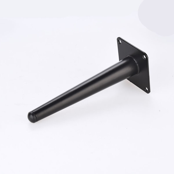 1 stk. (20 cm lige, konisk, matsort) Sofaben, møbelfødder i metal, fødder til badeværelsesskab, tv-skab, bordhardware, støttefødder