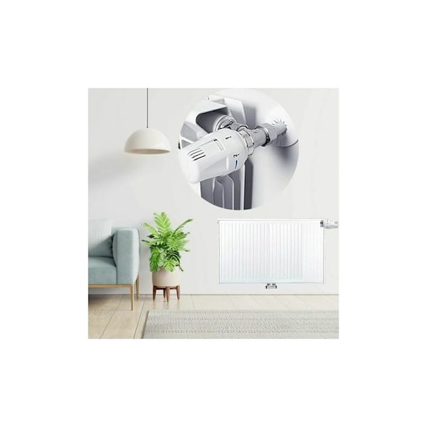 -Set med 4 anslutna termostatiska huvuden Termostatiskt ventiltillbehör, Radiatortermostatiskt huvud, Radiatorventilersättningshuvud för M30 x 1,5 Vit