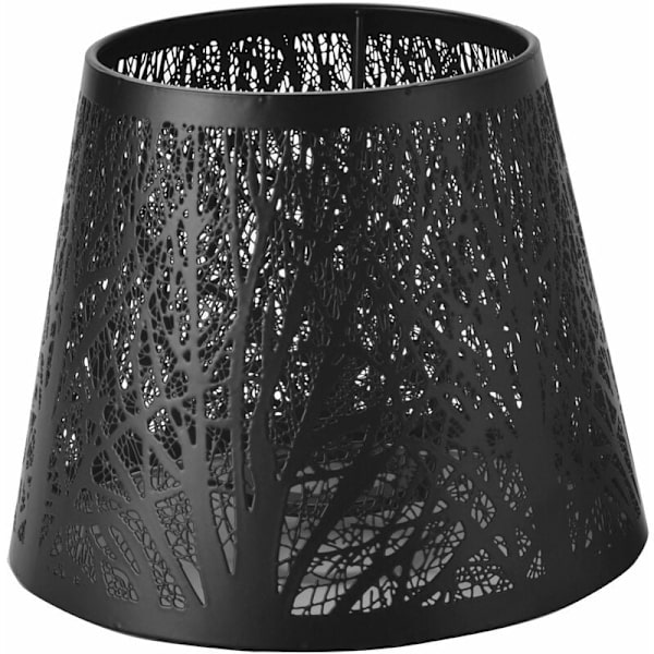 Klippskärm för glödlampa, lampskärm i metall med mönster för bordsvägglampa svart