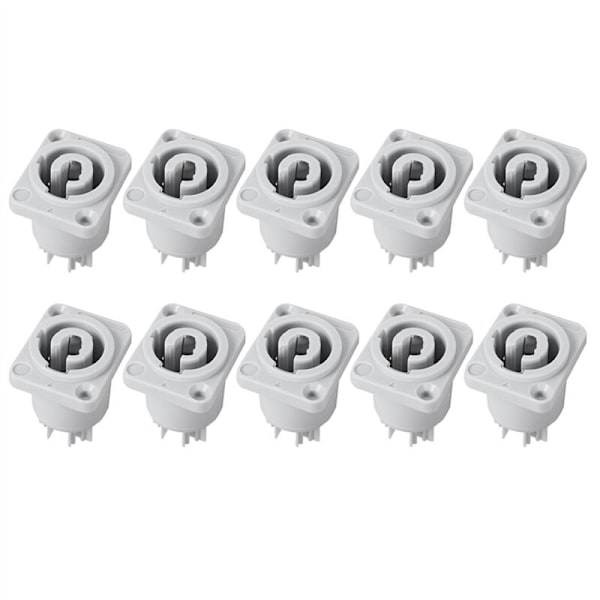 20 stk 3-polet Powercon-kontakt 20A 250V høyttalerpanelkontakt for LED-skjerm scenebelysning, grå