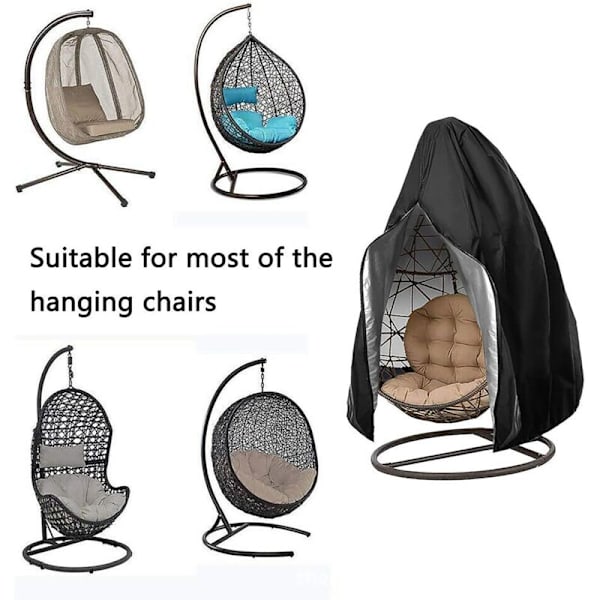 Puutarhakalusteet Patio Riippuva Muna Tuoli Peite Ulkona Rattan Wicker Swing Tuoli Vedenpitävä Pölytiivis Puutarhakalusteiden Peite Vetoketjulla, 231x200cm,