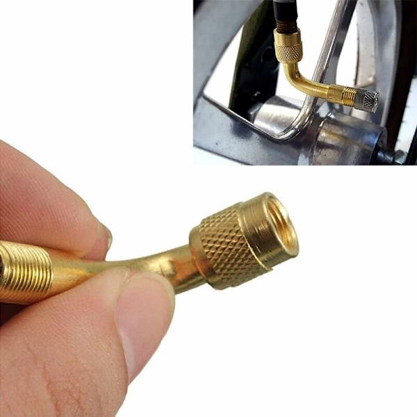 3 stk Profesjonelle Dekkventilforlengelsesadaptersett, Messing Dekkventilforlengelse Schrader Ventiladapter, For Bil Lastebil Motorsykkel Sykkel Scooter (45 °,