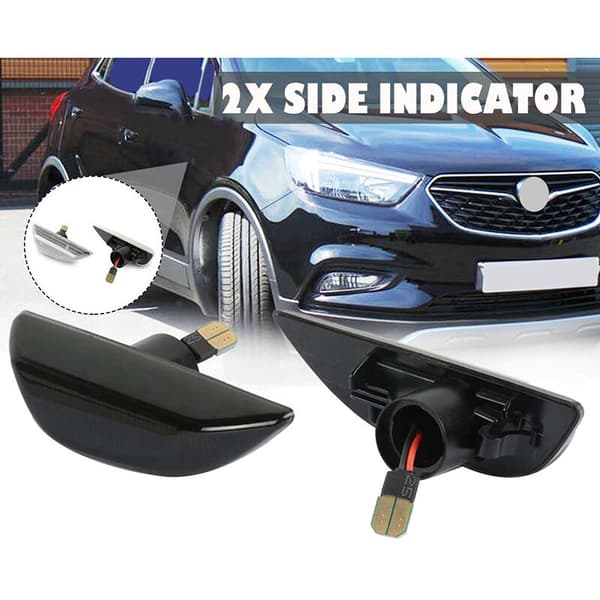2 stk. Bil LED Sidemarker Blinklys til Opel Mokka X 13-19 Sort