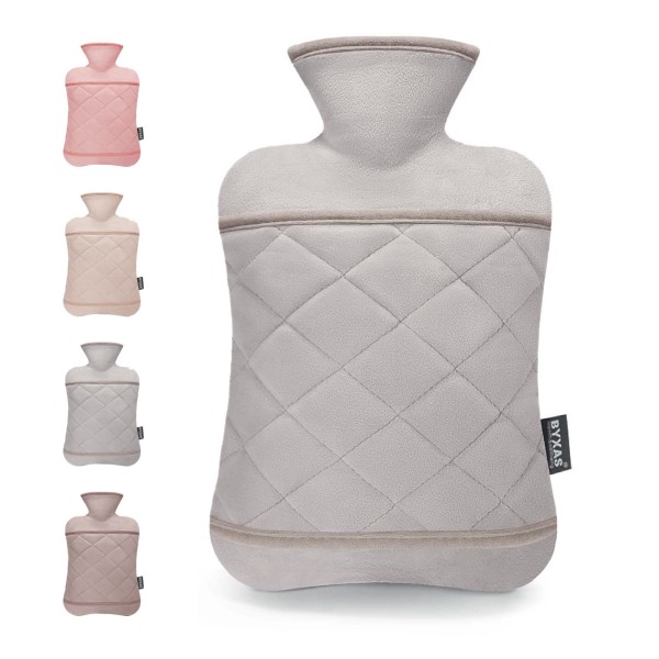 Varmvattenflaska med handväska lock – 2,0L BPA-fri PVC-vattenflaska, Luktfritt Premiummaterial, Grå