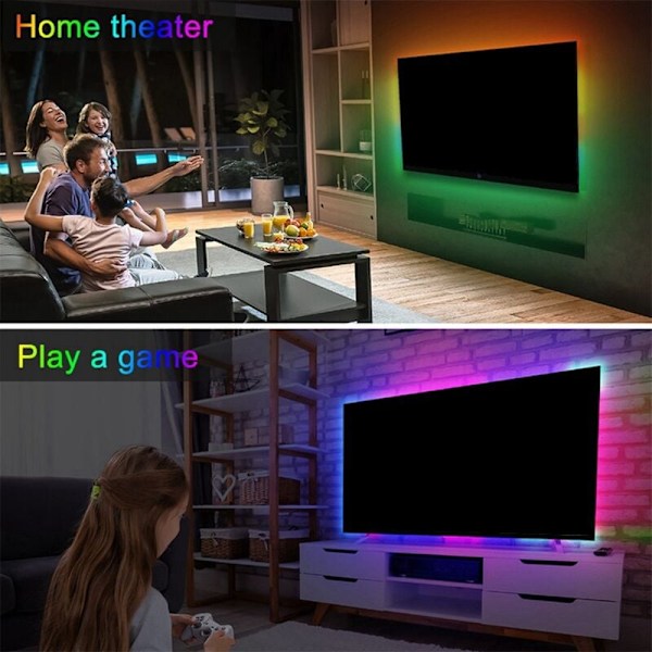 LED-ljus med färgväxlande musiksynkronisering RGB-lampor 44 infraröd fjärrkontroll LED-lampor för fest 5M