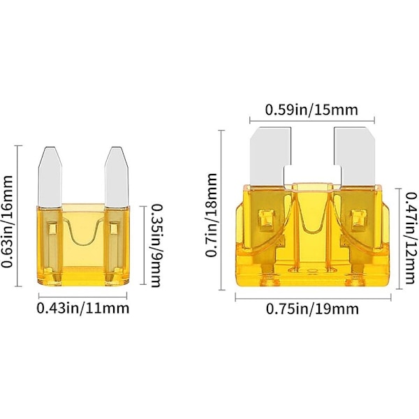 33 Verdier 300-delt Bilsikringsett 2A 3A 5A 7.5A 10A 15A 20A 25A 30A 35A 40A Standard Mini Mikro Små Sikringer for Bil Motorsykkel Bilsikringer