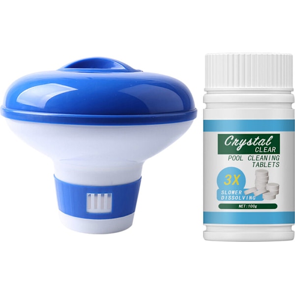 Flytande Pool Dispenser, Automatisk Klor Dosering, Spa Flytande Dosering, Klor Diffusor, Pool Kemisk Dispenser + Pool Effervescerande Tabletter