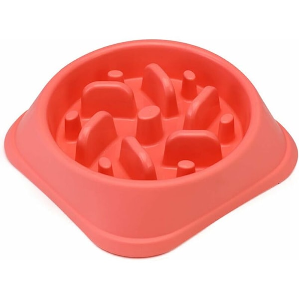 Anti-Bloat Langsom Foder Skål til Små, Mellemstore og Store Hunde og Katte, Anti Glutton Skål Interaktiv Hundekat Skål Undgå at Spise Hurtigt (Pink)