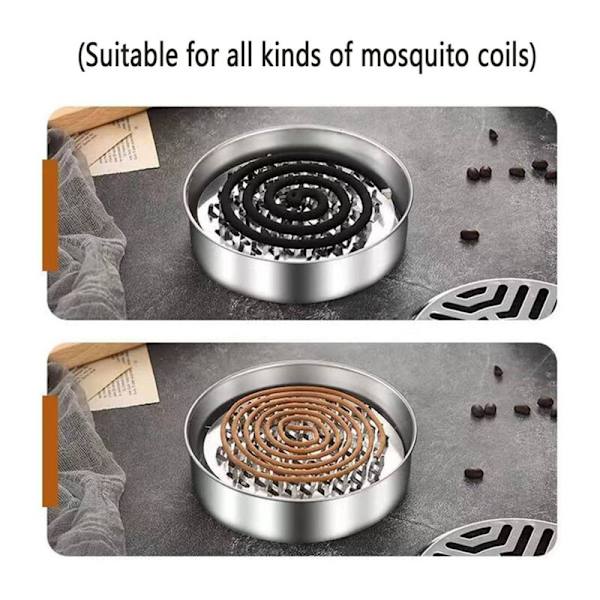 2X Rustfrit Stål Myggespiralholder, Flammehæmmende Myggespiralbeholder, Bærbar Metalspiral