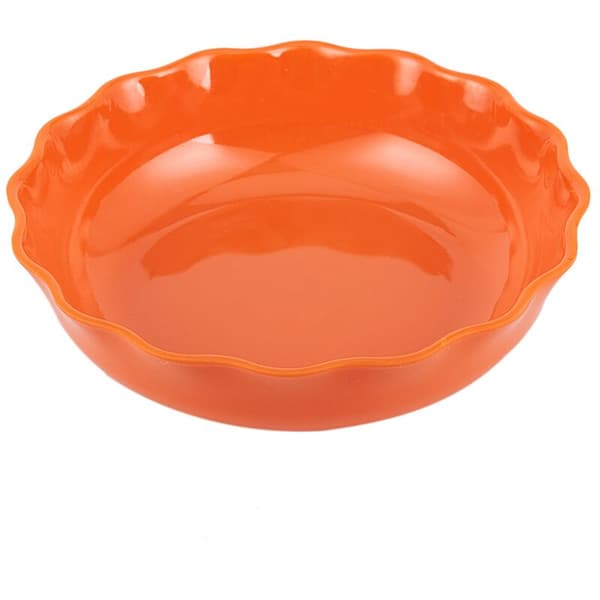 Oranssi aaltoileva reuna pyöreä melamiini hedelmäpäärynä säiliö alusta