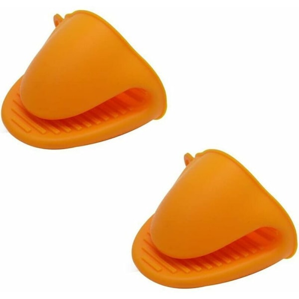 Skyddsutrustning för matlagning Silikonhandtag, handskar för ugn, mikrovågsugn och disk, 2 förtjockade orange