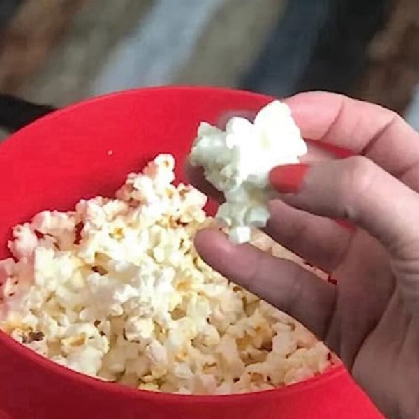 Popcorn Popper med låg - Silikone Popcorn Maker Foldbar Popcorn Popcorn Beholder