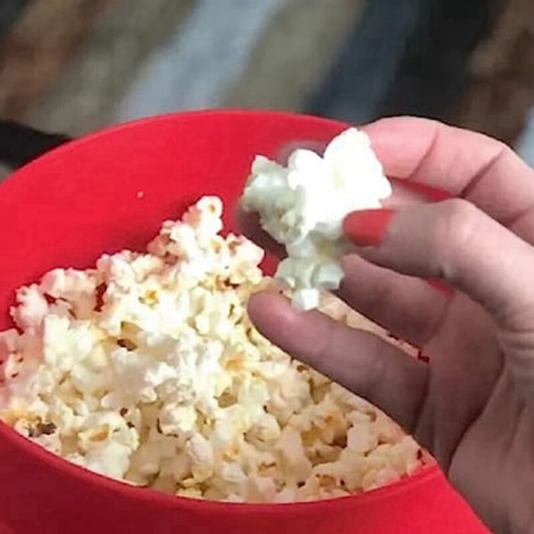 Silikoninen popcorn-valmistaja taittuvalla kannella