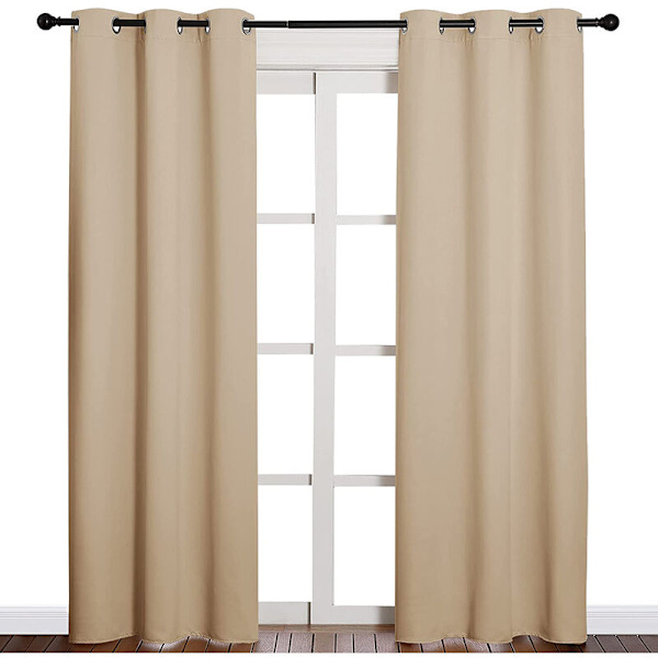 Rommørkende gardiner med hemper, termisk isolerte gardinpaneler for soverom (2 paneler, L42 x L63 tommer)