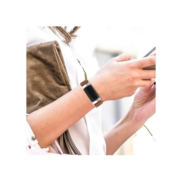 Sopii Fitbit Charge 5 -kellohihnoille naisille ja miehille, säädettävät pehmeät nahkaiset vaihtohihnat naisille, rannekkeet sopivat Fitbit Charge 5:lle