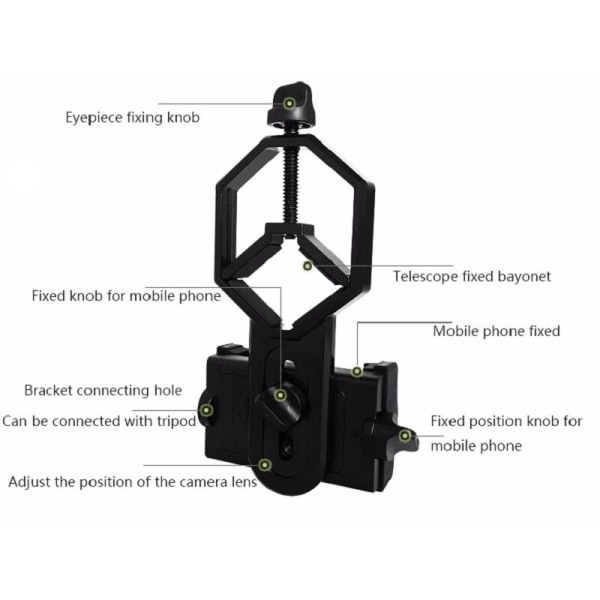 Scopes Teleskop Mikroskop Utendørs Tilbehør Bærbar Universell Mobiltelefon Adapter Montering Holder Klips