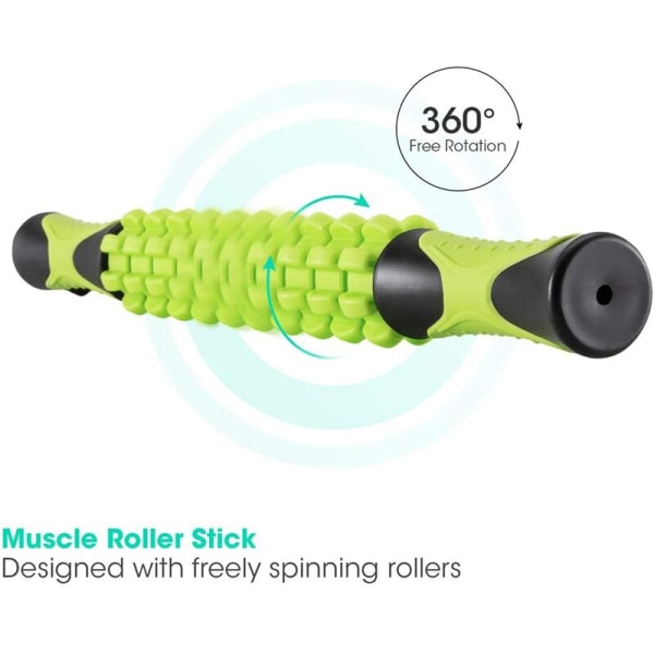 Muscle Roller Massage Stick til atleter, Deep Tissue Body Massage Stick Tools, Calf Roller, Back Leg Massager til ømme muskelsmerter lindring og restitution,