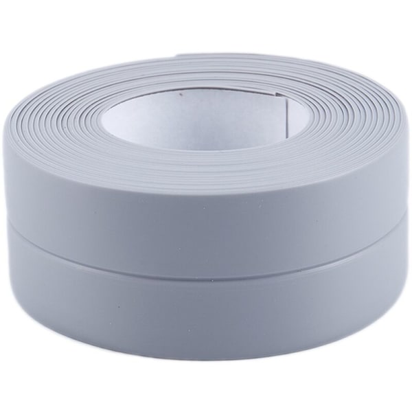 Selvklæbende badeværelsesvægforseglingstrimme til vask, 38 mm x 3,2 m, grå