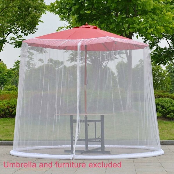 Patio Parasol Myggenet, Myggenet til Pavillon - Udendørs Haveparasol Bordskærm Parasol Myggenet Dækning Myggenet Dækning Hvid