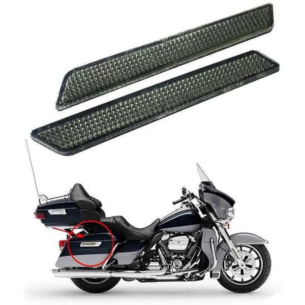 Reflektorer til Street Glide Road Latch Covers Sadeltasker Side Synlighed 2014-2020 (Sort)