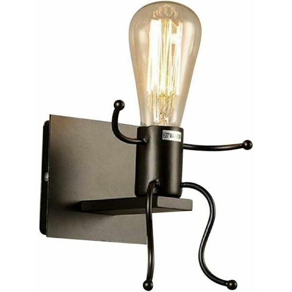 Retro Vägglampa för inomhus Vintage Robotdesign Vägglampa Industriell Stil Vägglampa E27 för Bar Sovrum Kök Restaurang Café Hall