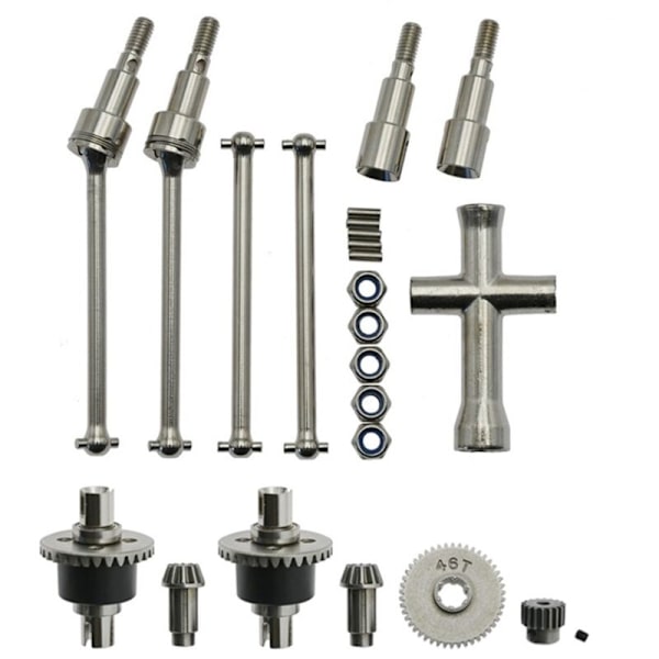 Metall Differensial og Drivakselsett for SCY 16101 16102 16103 16201 Pro 1/16 Børsteløs RC Bil Oppgraderingsdeler