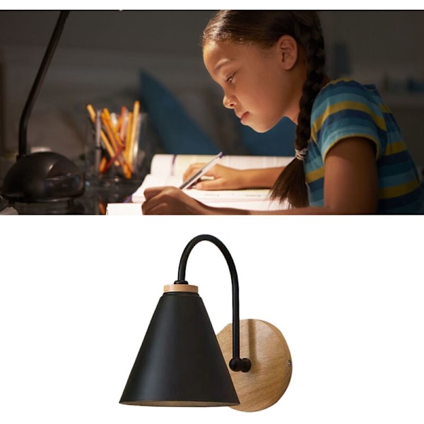 Jern Korridor Lampe, Buet Vægskærm, til Soveværelse, Stue, Studie, Uden Pære, Sort