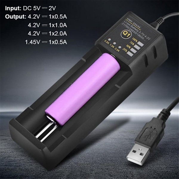 2X 18650 Yksipaikkainen Litium-akun Lataus USB:lle