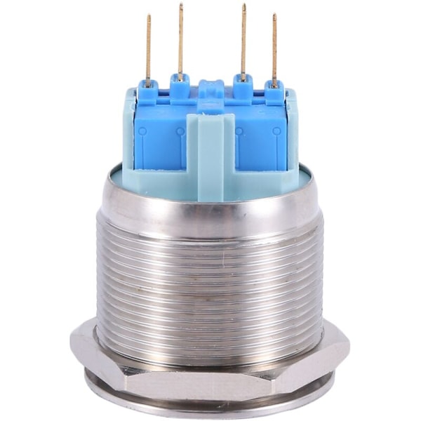 AC 5A 250V 25mm 0,98 tum Tråd Rund Kupol Montering 1NO 1NC DPST Låsning Rostfritt Stål Metall Tryckknappsbrytare CE-certifiering