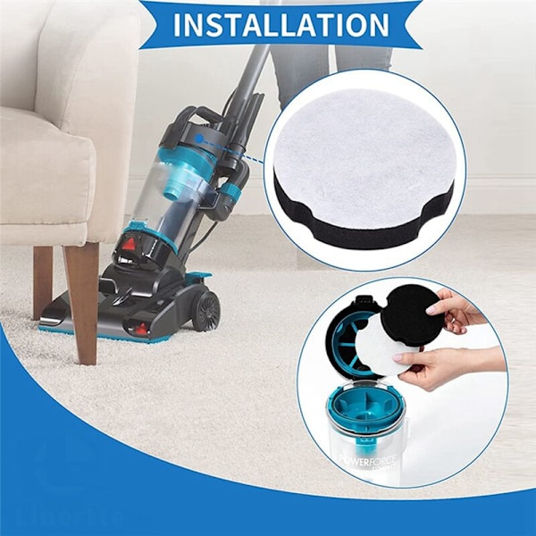 12 kpl Vaihtosuodattimet PowerForce Compact Lightweight Upright -imurille 1520 & 2112 sarjoille, Osa 1604896