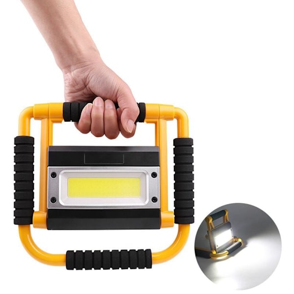 Bärbar LED-strålkastare Uppladdningsbar Superljus LED-arbetslampa för utomhuscamping LED-ficklampa