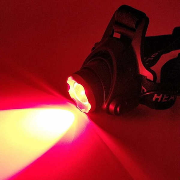 USB-laddningsbar pannlampa med rörelsedetektor, zoombar, rött ljus, huvudljus - för camping, promenader, vandring, utomhusbelysning, batterier