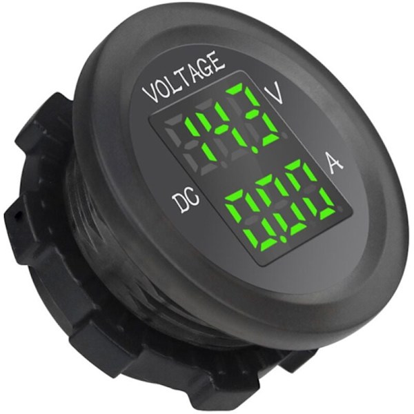 Bil LED Digital Voltmeter DC 12V/24V Dobbelt Amperemeter Spændingsmåler til Universal Båd Vandtæt Rød