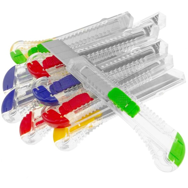 Plastknivar med 18 mm blad, 12-pack