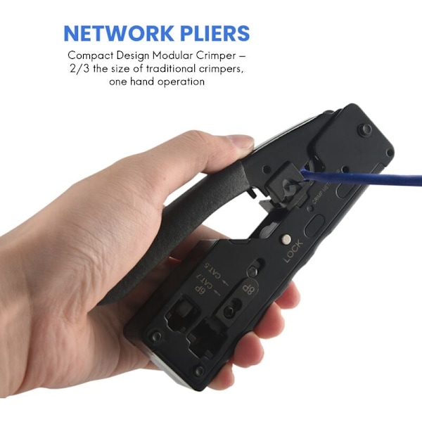 Cat5 Cat6 Cat7 Krympeverktøy for RJ45 RJ12 RJ11 Nettverkskontakter Modulære Plugger Ethernet-kabler EZ Krympeverktøy