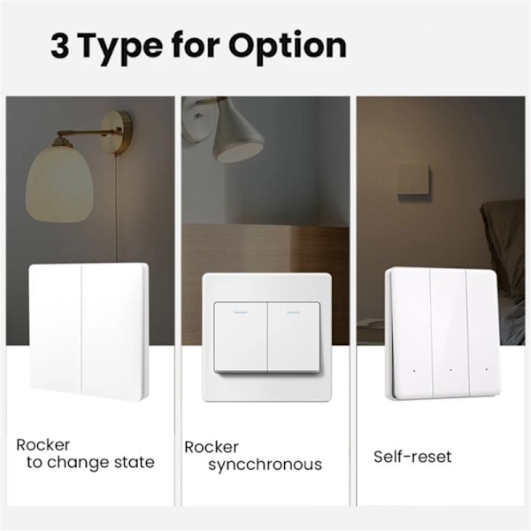 Tuya Smart WiFi Lyskontakt 3-vejs Kontrol Mini Afbryder Styret af Yandex Alexa Hjem