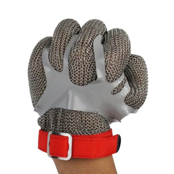 304 ringhandskar i rostfritt stål, motorsågsfällningsmaskiner, nivå 5 anti-cut, vänster och höger allmänna anti-cut handskar 1 (L)