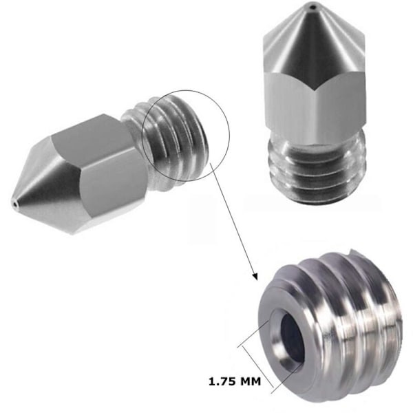 3D-tulostimen suutinsetti 3 Mk8 Ruostumaton Teräs Kovettunut Messinki Puhdistussarja Tulostimille, B