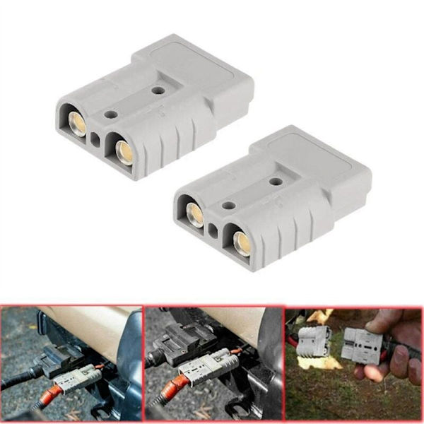 10 stk 120A Anderson-stil kontaktkontakt med Anderson-håndtak Gaffeltruck Batterilading Hurtigkoblinger Kit Grå
