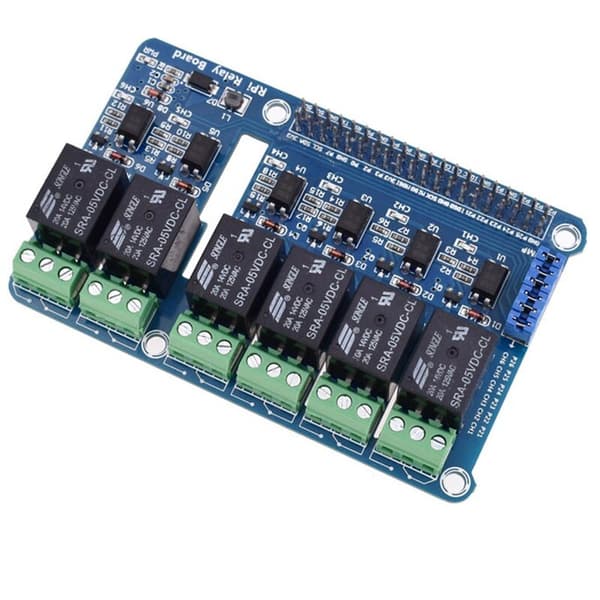 RPi 6-kanals relækontrolpanel moduludvidelseskort til 3 2 A+B+2B 3B
