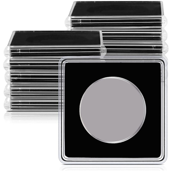 20 stk Sølvdollar Myntbeholder, 2 X 2 Halvdollar Myntbeholder Myntkapsel Mynt Snap Plast Myntbeholder, 30.5Mm