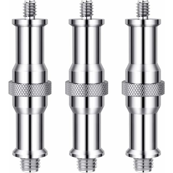 Standard 1/4\" til 3/8\" metallkonverter gjengestangadapter studspiss 3-pakke for studiolysstativ, blitsskoadapter, kulehode, trådløs blitsmottaker
