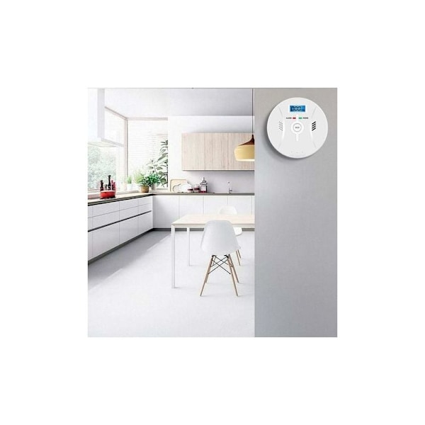 Kulmonoxiddetektor - CO Alarm - Kulmonoxidalarm - LCD Display - 85DB Høj Alarm - Testskift