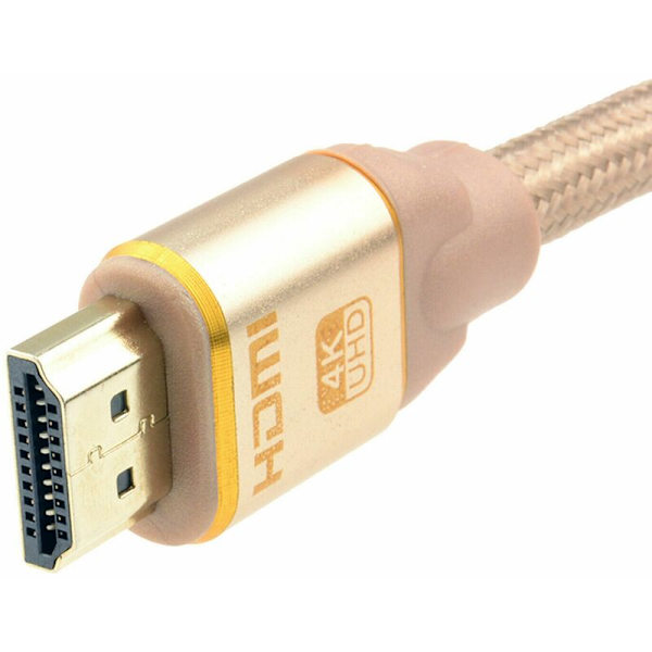2.0B 2160P 4K UHD TV flätad kabel hög gyllene ledning 1 meter kompatibel med TV-datorplatta etc