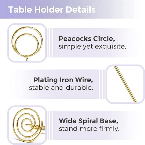 40 kpl Pöytänumerotelineet - 2 tuuman Mini Paikkakorttiteline Lyhyille Numeroille Juhliin ja Hääihin (Kulta)