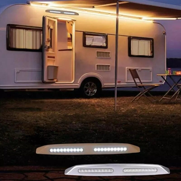 12V LED RV Markise Veranda Lys 20 Marine Caravan Utendørs Lampe Hvit