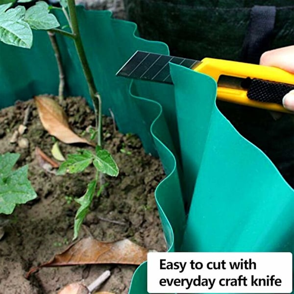 Plastik Græskanter, 1 Rulle 15cm x 9m, Blød PVC, Grøn, til Have, Have, Hæk, Have, Græsplæne (9m x 15cm)
