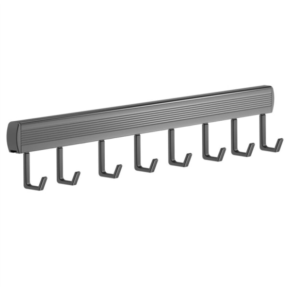 8 krokar kök krok väggställ hängare hållare sked spade skärbräda arrangör kökstillbehör, grå