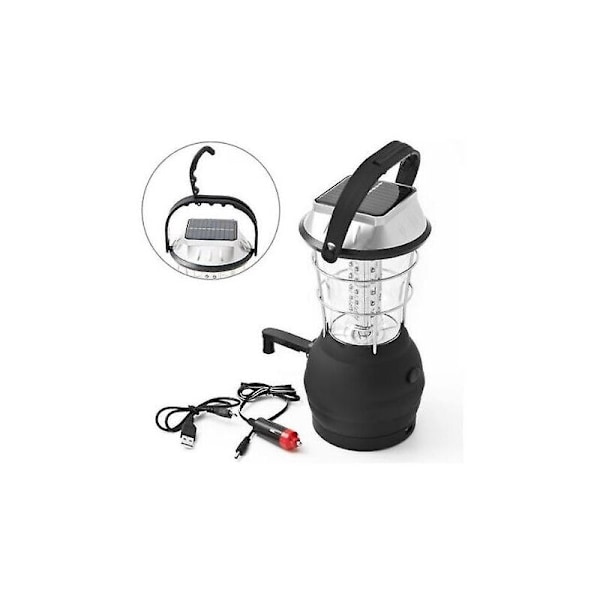 Solcellelykt, Maniv Dynamo 36 LED Campinglykt Nødlys