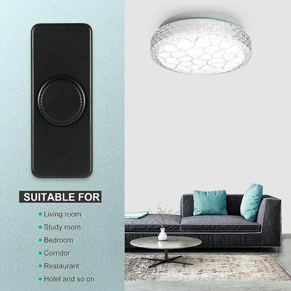 3-100W LED Bagkant Dimmer (Rotationsdæmper), Bruges til Dæmpbar LED, Glødepære, Halogenlampe, 220-240V, CE Stikkontakt, Sort
